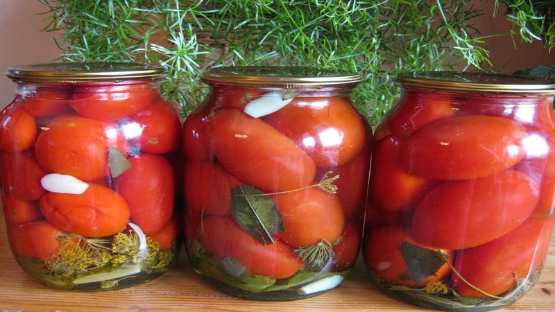 Die leckersten Rezepte für eingelegte Tomaten für den Winter in Gläsern: wie man die Rohlinge richtig kocht und rollt