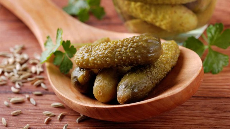 Ein köstliches Rezept für den Winter: knusprig eingelegte Essiggurken wie im Laden in einem 1-Liter-Glas