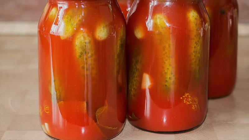 Eine einfache Möglichkeit, Chili-Ketchup-Gurken ohne Sterilisation herzustellen