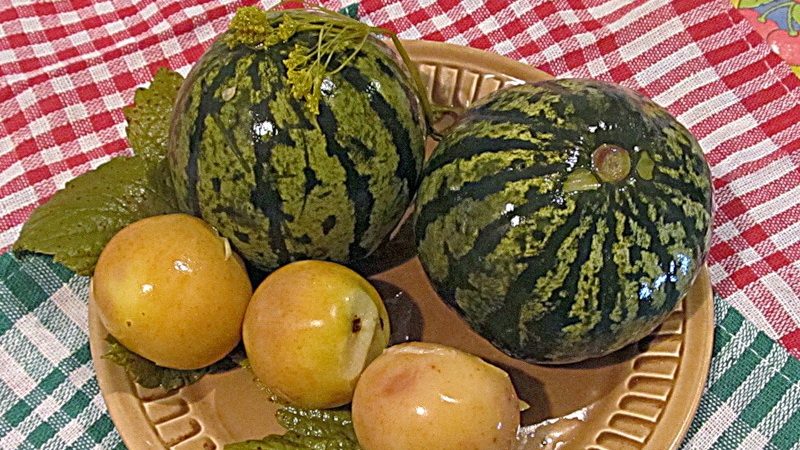 Leckere eingeweichte Wassermelonenrezepte: In einem Topf, einem Glas und einem Fass