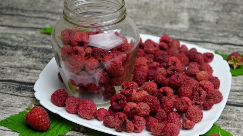 Wie man Himbeeren zu Hause trocknet